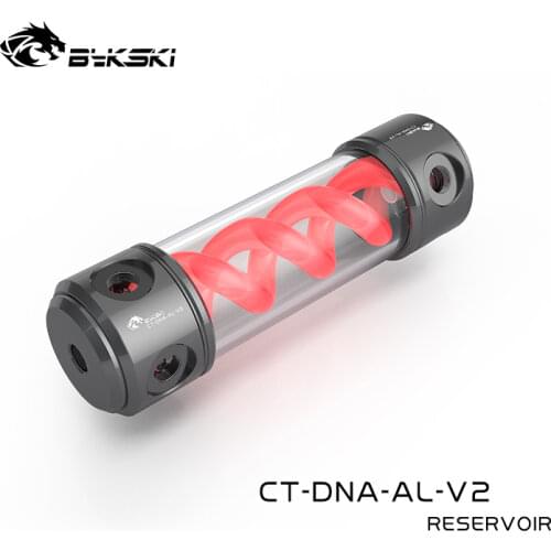 BYKSKI Reservoir Length 190/260MM X 50MM Aluminum Acrylic Double Helix T-Virus Cylindrical Water-Cooled Coolant Tank /More Color