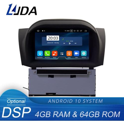 LJDA Android 10.0 Car DVD Player For Ford Fiesta 2013 2014 2015 2016 2017 2018 2 Din Car Radio Audio GPS Navigation 4G+64G DSP