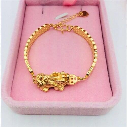 Pixiu Bracelet Vietnam Sand Gold Jewelry Brass Gold Plated Jewelry Copper Coin Pattern Pixiu Bracelet Fashion Bracelet