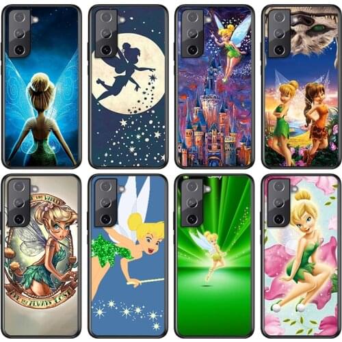 Disney Tinker Bell For Samsung Galaxy S21 S20 FE S10e S10 S9 S8 S7 S6 Ultra Plus Lite 5G Edge Black Soft Phone Case