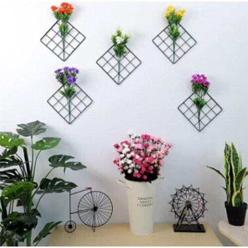 Black Nordic Style Metal Grid Wall Photo Grid Picture Postcard Frame Iron Storage Shelf Home Decor