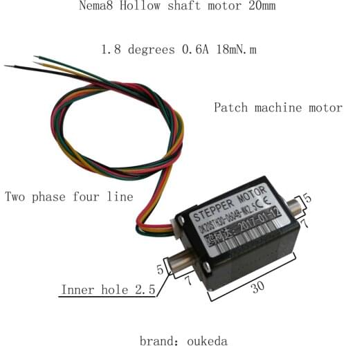 20 Hollow motor Miniature Hollow shaft motor aperture 2.5 hollow shaft stepper motor placement Machine motor 20STH30-0604B-NK2.5