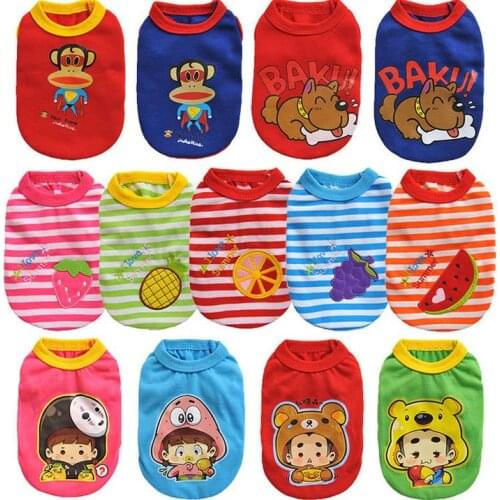 Elastic 13 Colors Pet Dog Vest Shirts Clothing Puppy Cat Cotton Costumes Printed Vests T-shirt Coat Cute Small Dog Clothes
