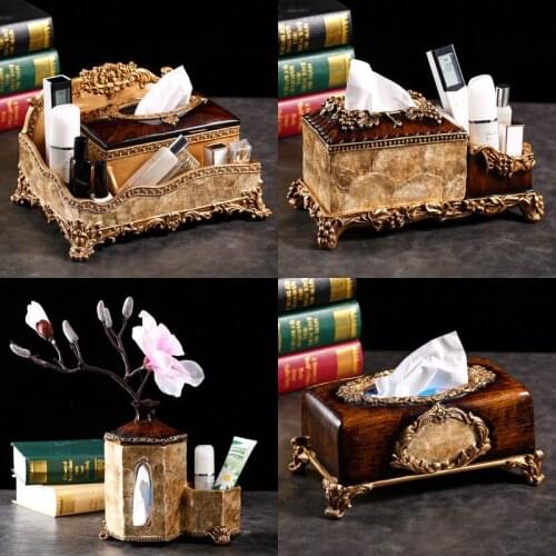 European Tissue Box Fruit Plate Wine Rack Ashtray Resin Crafts Home Livingroom Decoration Porch Coffee Table Figurines Ornaments