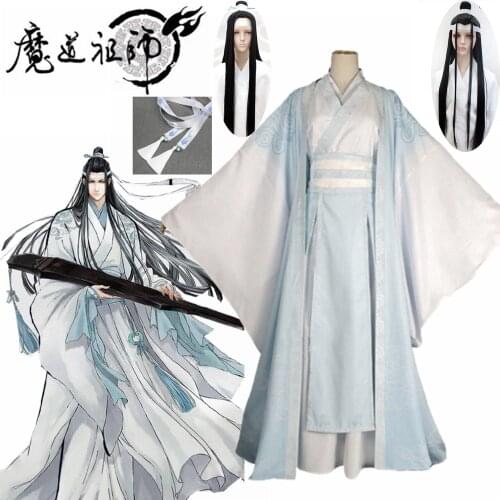 Hot!Lan Wangji Cosplay Costumes Mo Dao Zu Shi Original LanZhan Ancient Costume Wig Grandmaster of Demonic Cultivation Costume