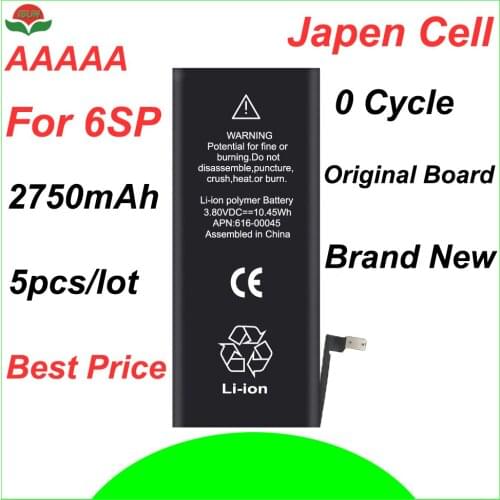 ISUN 5pcs/lot original quality 0 cycle mobile battery for iPhone 6SPlus 5.5 2750mAh 3.82V battery replacement