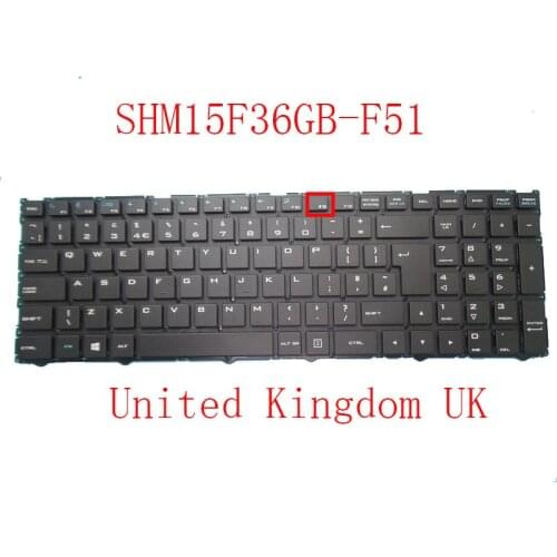Laptop Keyboard For Shuttle SHM15F36GBJF51 82R-15B030-4061 15F3F510GBL-C United Kingdom UK New Black Without Frame