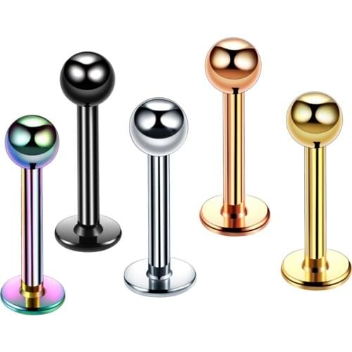 10pcs/lot 16G Surgical Steel Gold Labret Ring Lip Piercing Ear Cartilage Lip Earrings Piercing Ombligo Ear Piercing Body Jewelry