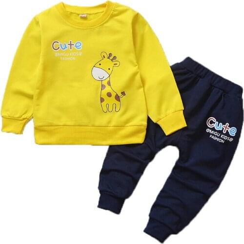 Boys Clothing Sets 2020 Baby Girls Cute Sweatshirt Coats Pants Suit Kids Sports Clothes 1-4 Years Children Tracksuit Clothes Set