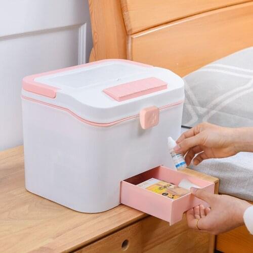 Family Medicine Box, Emergency Medicine, First Aid Kit, Plastic Large-capacity Portable Storage Box, Portable Small Pill Box