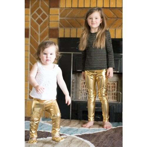 Gold Leggings New years outfit Straight leg leggings for baby toddler girls gold metallic knit pants Metallic Gold Leggings