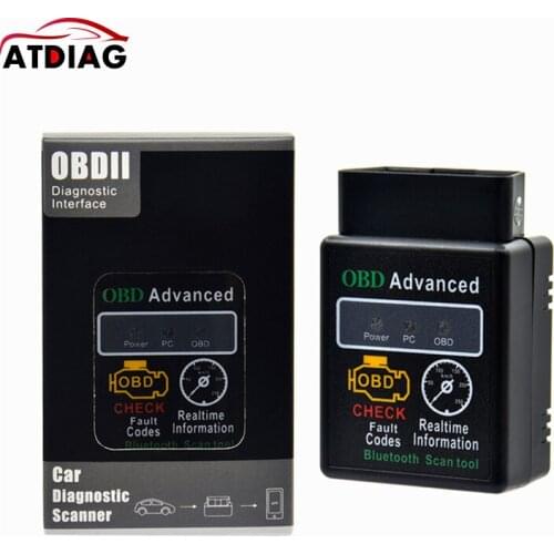 HH OBD MINI Diagnostic Tool ELM327V1.5 Black Bluetooth OBD2 Car CAN Wireless with free chip