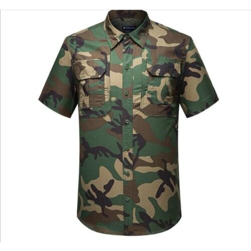 Military Army Camo shirt Camouflage Casual Shirts Men Long Sleeve Lapel Neck Army Camo Buttons Up Camisas Masculina Shirt Male