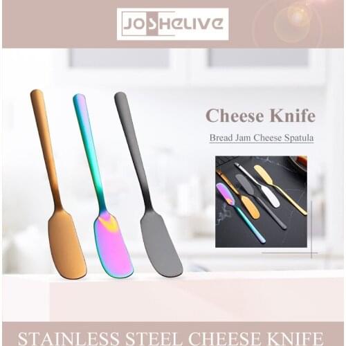 Butter Knife 304 Stainless Steel Titanium Bread Jam Cheese Spatula Decorating Butter Cheese Knife Cutlery Dessert Tools