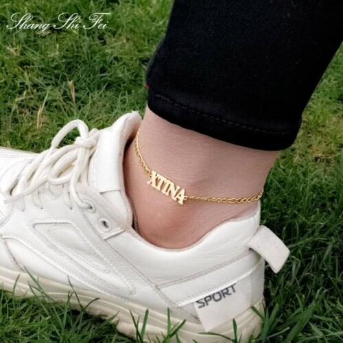 Custom Name Anklet Figr Chain Customized Jewelry Name Anklet Foot Jewelry Beach Jewelry Summer Nameplate Anklet Girlfriend Gift