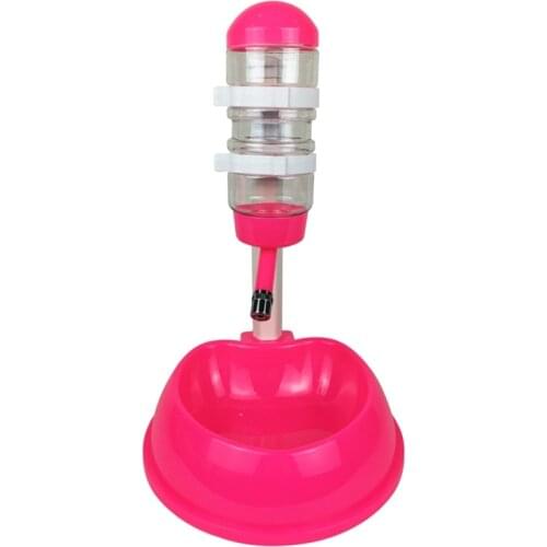 Pet Drinker Water Bottles Universal Dog Drinker Feeder Liftable Dispenser Bowl Q0KA