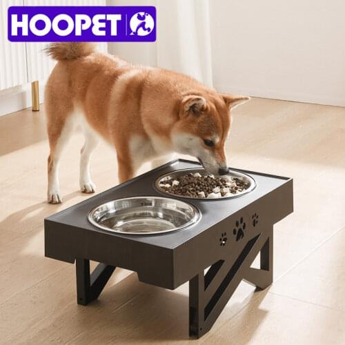 HOOPET Elevated Dog Bowl Adjustable Raised Dog Bowls 2 Stainless Steel Feeder Bowl Non-Slip for Small Medium Large Dogs and Pets