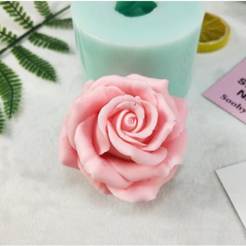 Bloom Rose Flower shape 3D Silicone Mold Soap Making DIY Wedding Cake Mold Cupcake Jelly Candy Decoration Craft Baking Tools