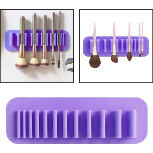 Silicone Wall Mount Makeup Brush Holder Storage Stand Hanger Case Organizer Thin Paint Brush Drying Art Rack Suction Cup