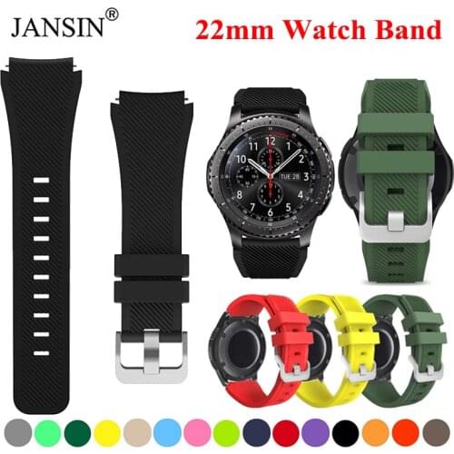 22mm Silicone Watch Band For Samsung Galaxy Watch 3 46mm 45mm Sports Strap S3 GT2 Pro Correa Bracelet GT2 GT2E Amazfit GTR Bands