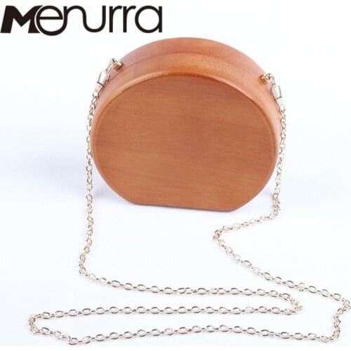 New Brand Evening Bags Fashionable Purse Vintage Handbags Small Clutch Purse Chain Messenger Bag Wooden Makeup Bag bolsa