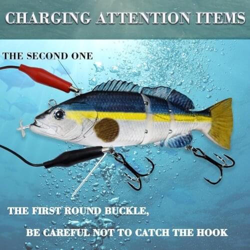 Smart Electronic Fishing Lure 4 Segments Multi-Jointed Bait Auto Swimming with USB Cable Fishing Float Baits Fishing Accessories