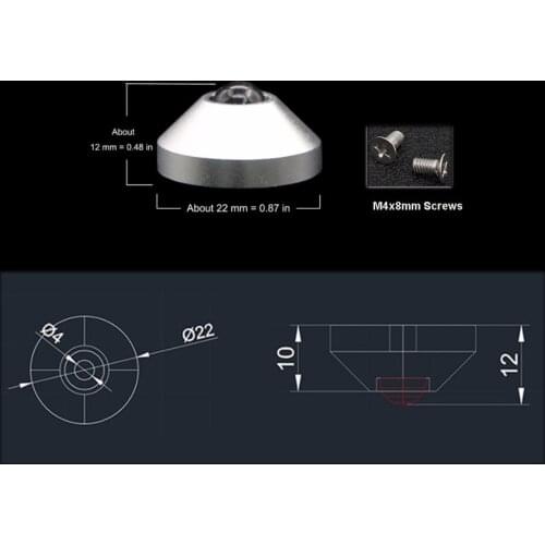 CNC Machined and Anodized Aluminum Feet Screws for Metal Case Acrylic Case of GH60 60% Keyboard 87 Keyboard 104 Keyboard