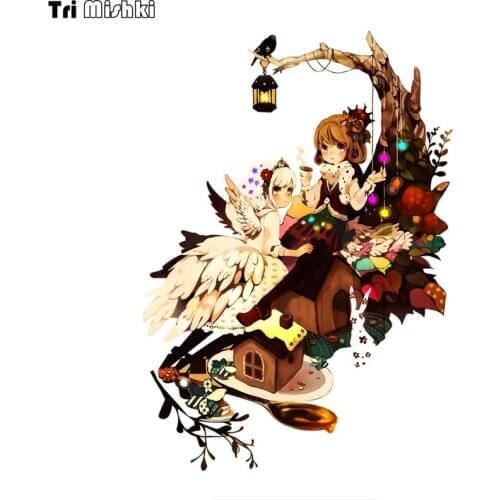 WCS947 Fuwata Gingerbread House Rabbit car sticker PVC colorful Decals Waterproof sticker on Car Body Rear Window