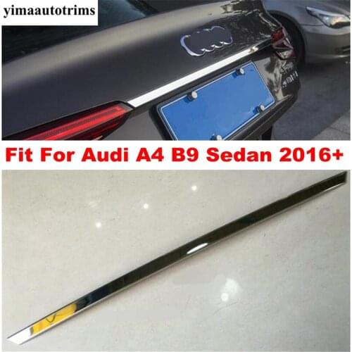 Yimaautotrims Auto Accessory Rear Trunk & Tail Door Up Decoration Strip Cover Trim Fit For Audi A4 B9 Sedan 2016 2017 2018 2019