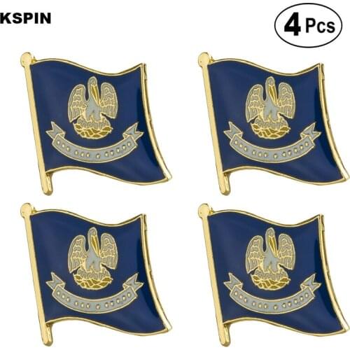 U.S.A Louisiana Flag Pin Lapel Pin Badge Brooch Icons 4pcs