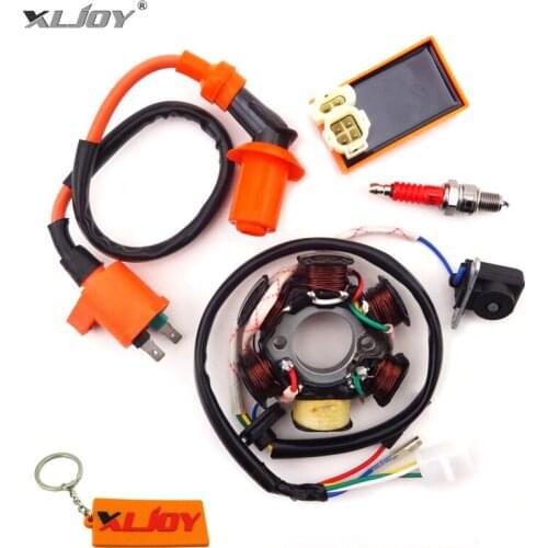 Magneto Stator Racing Ignition Coil AC CDI A7TC Spark Plug For GY6 49cc 50cc Moped Scooter Pit Dirt Bike Motorcycle Motocross