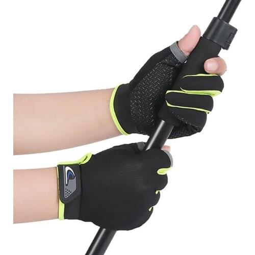 1 Pair Fishing Gloves Men Women Outdoor Anti-slip 2 Cut Finger Breathable Mitten Sports Universal Cycling Equipment
