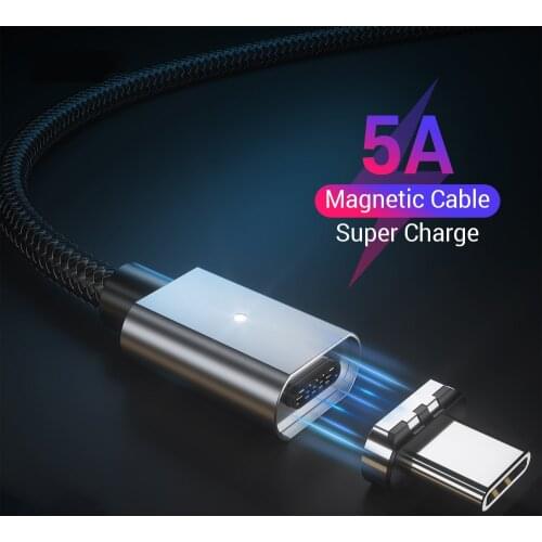 5A Magnetic Cable USB Type C Fast Charging Data Cord For For Huawei P40 Samsung USB-C Magnet Quick Charger Mobile Phone Cable
