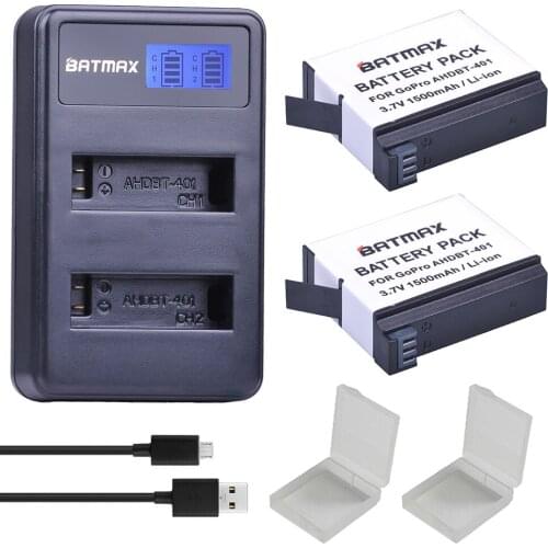 For 2X go pro hero 4 battery go pro camera gopro hero4 gopro 4 battery + LCD USB Dual Charger for Gopro HERO4 HERO 4 camera