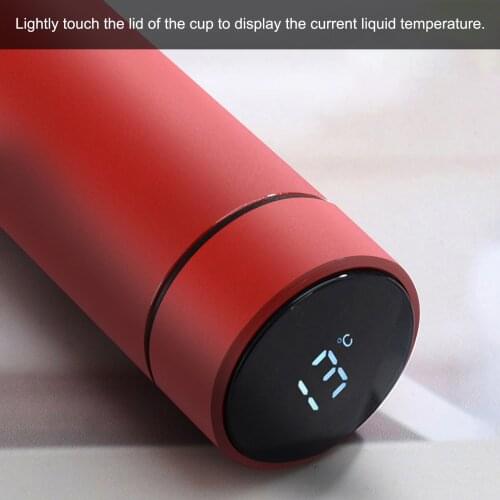 450ml Car Cup with LED Temperature Display Stainless Steel Insulated Water Bottle Travel Modern Mug Black, Blue, Red