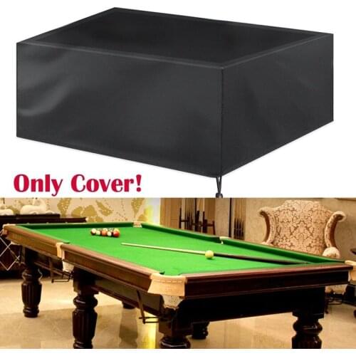 Black 7-9FT Heavy Duty Waterproof Billiard Snooker Pool Table Dust Cover Anti-UV Black All-Purpose Covers S M L