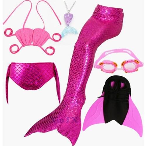 Fairy Kids Mermaid Swimsuit Bikini Girls Mermaid Tail with Monofin Kids Swimsuit Mermaid Tail Cosplay Costume for Girl Swimming