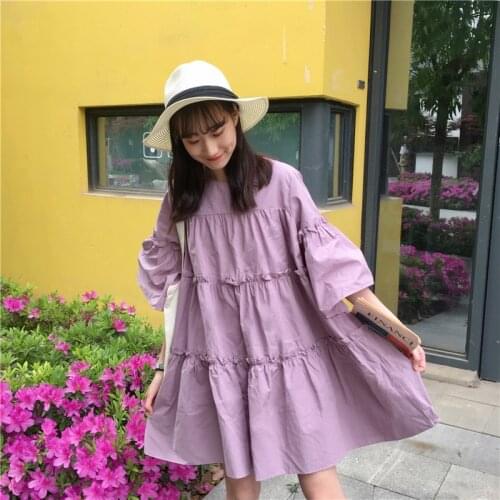 Han edition joker black fungus and make firm offers ~ doll dress loose long dress in ()