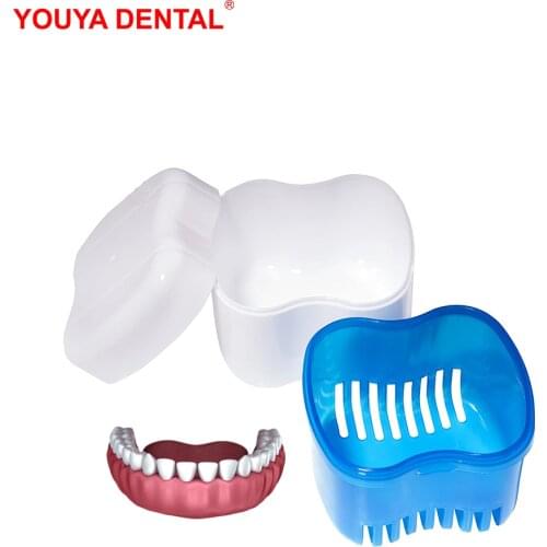 Container For Dentures Dental Denture Box False Teeth Tooth Box Storage Case Bath Artificial Teeth Organizer With Net Appliance