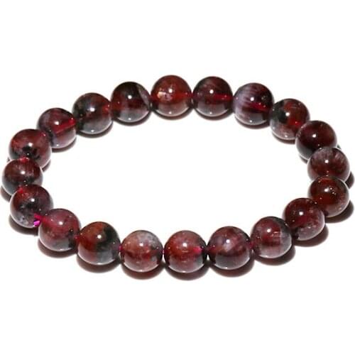5A Wholesale Natural 7-12mm Genuine Rare Auralite 23 Quartz Smooth Round Bracelet Beads For Jewelry Making