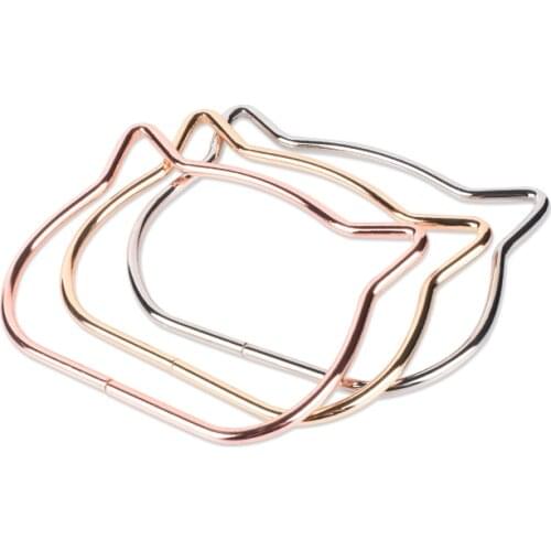 2x Cat Shape Metal Wire Handle For DIY Handbag