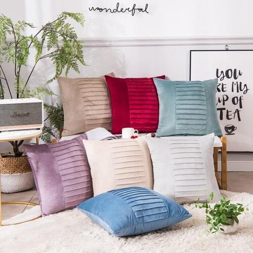 45x45cm Pillowcover Velvet Fabric Throw Cushion Cover Solid Color Living Room Decoration Sofa Bed Office Waist Pillowcase 40780