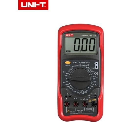 UNI-T UT55 Digital Multimeter DC AC Volt Amp Ohm Capacitance Hz Temp Tester