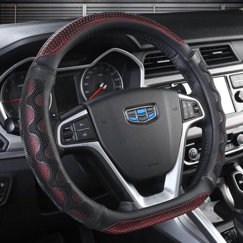 D Type Car Steering Wheel Cover Wrap For Geely Atlas 2016 - 2021 Coolray I 2020 2021 Emgrand 7 2018 - 2021 Emgrand GT 2015- 2021
