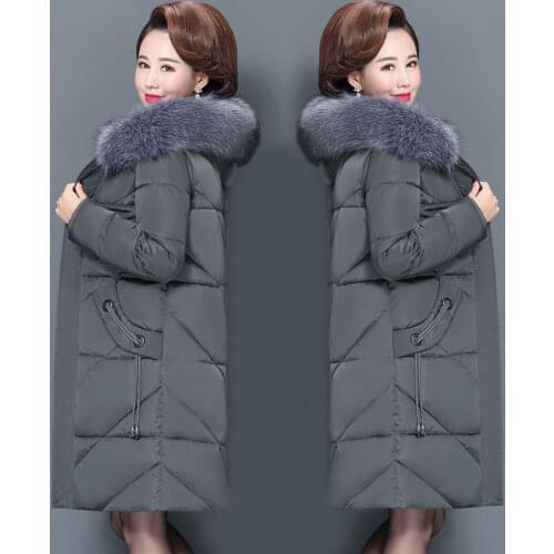 Winter Jacket Women New 2021 Korean Feminine Coat Mid-Length Large Size M-6XL Womens Down Padded Jacket Slim Padded Jacket