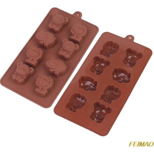 Animal Silicone Mold Hippo Lion Bear Shape Chocolate Soap Cake Decorating DIY Kitchenware Bakeware Ice Mold Baking Tools/1Pcs