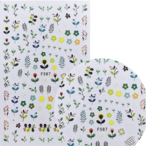 3D Nail Sticker Flowers Butterfly Design Nail Art Decorations Stickers Foil Decals Wraps Manicure Accessories Nails Decorations