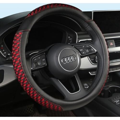 PU Leather Universal Car Steering-wheel Cover 38CM Car-styling Sport Auto Steering Wheel Covers Anti-Slip Automotive Accessories