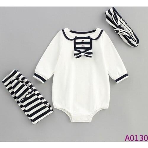 White Creative Kawaii Baby Suit Girl Clothes Cute Stripe Modern Design Baby Suit Baby Kleding Jongen Baby Clothes BD50YE
