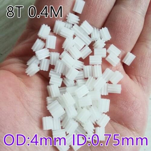 Free Shipping 80.8A 0.4M Toy Helicopter Gear 8 Teeth 0.75mm Pinion Drive Small Plastic Steering Gear UAV Model Toy Accessories